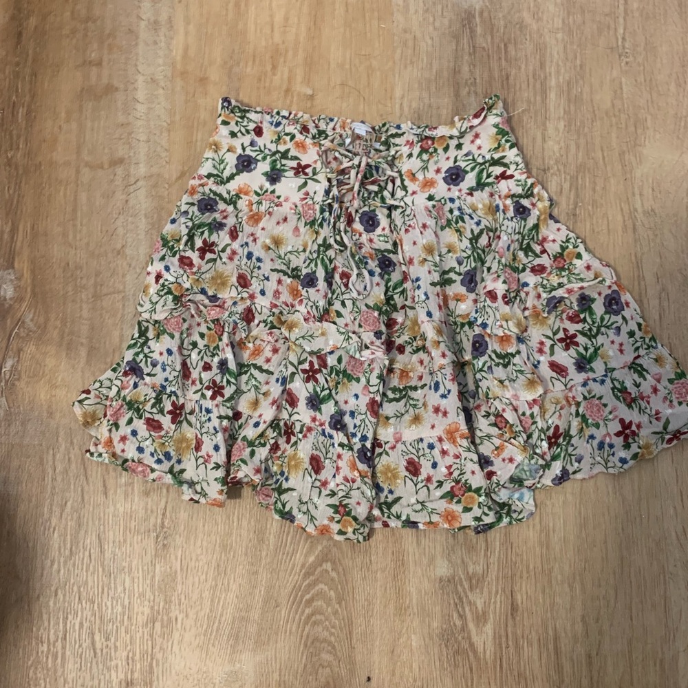 Olivaceous Pink and Green Mini Skater Skirt
